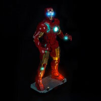 BB LED Beleuchtungs-Set f&uuml;r LEGO&reg; 76344 Iron Man Mark 3  inkl. Sammleredition Fernbedienung