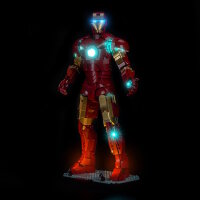 BB LED Beleuchtungs-Set f&uuml;r LEGO&reg; 76344 Iron Man Mark 3  inkl. Sammleredition Fernbedienung