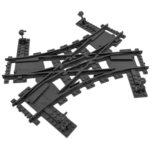 Stone Heap - 1 double aiguillage a deux directions R40 - voies pour trains en briques de construction