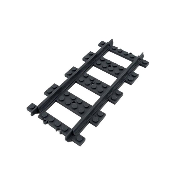Stone Heap - 8 rails droits - voies pour trains en briques de construction