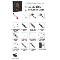 BB Kit d&eacute;clairage LED pour LEGO&reg; 77984 Jurassic Park Jeep Wrangler  avec t&eacute;l&eacute;commande
