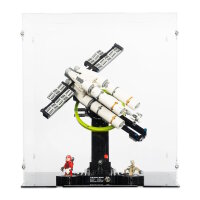 Acryl-Display f&uuml;r LEGO&reg; 11389 Der Astronaut (Mit Kurbel&ouml;ffnung und schwarzem Boden)