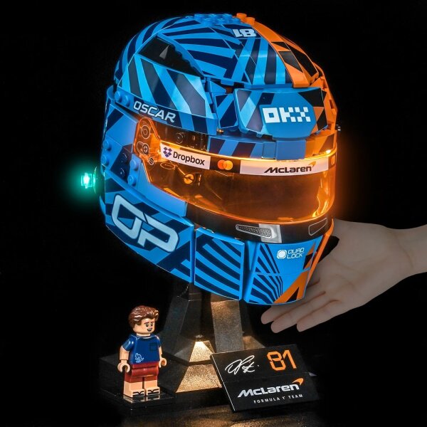 BB LED Beleuchtungs-Set f&uuml;r LEGO&reg; 43017 McLaren Mastercard F1 Team Oscar Piastri Helm mit Lichtsteuerung