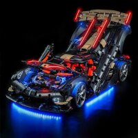 BB LED Beleuchtungs-Set f&uuml;r LEGO&reg; 42232 Koenigsegg Sadairs Spear Hypercar mit Fernbedienung