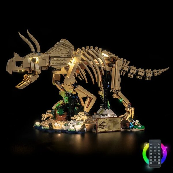 BB LED Lighting Set for LEGO&reg; 77985 Dinosaur Fossils - Triceratops including remote control