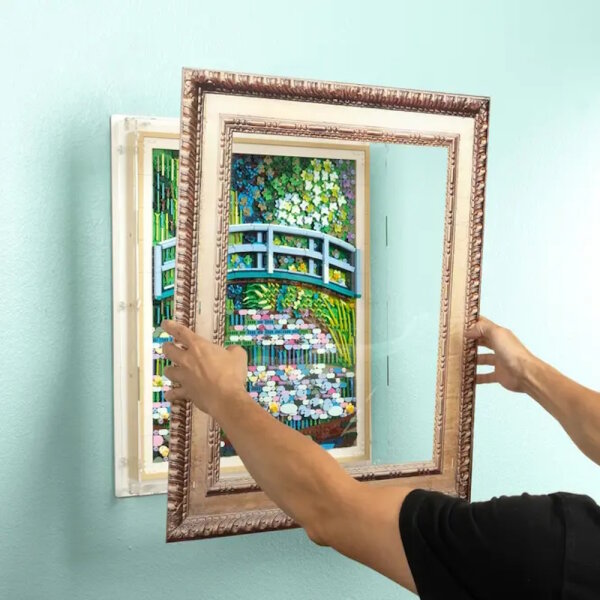 Acryl-Wand-Display f&uuml;r LEGO&reg; 31220 Claude Monet &ndash; Br&uuml;cke &uuml;ber einen Seerosenteich (Acryl-Rahmen im Barockstildesign)