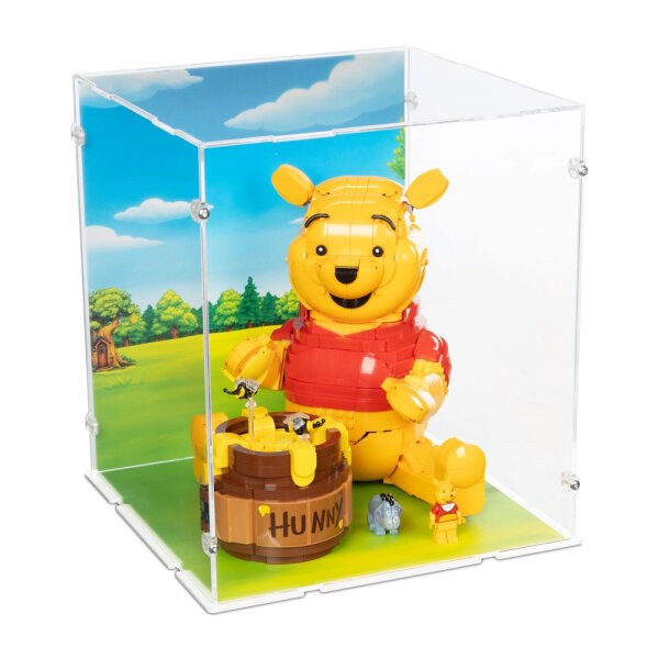 Acryl-Display f&uuml;r LEGO&reg; 43300 Winnie Puuh (Mit Hintergrundbild & weissem Boden)