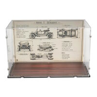 Acrylic Display Case for LEGO&reg; 11376 Ford Model T (with Technical Background Image & Wood Design Base)