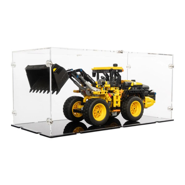 Display in acrilico per LEGO&reg; 42209 Pala gommata Volvo L120 Electric (con fondo nero)