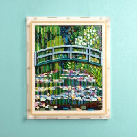 Acrylic wall display for LEGO&reg; 31220 Claude Monet Bridge over a Pond of Water Lilies (with white background)