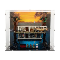 Acryl-Display f&uuml;r LEGO&reg; 75810  Stranger Things - Die andere Seite (Mit Hintergrundbild & schwarzem Boden)