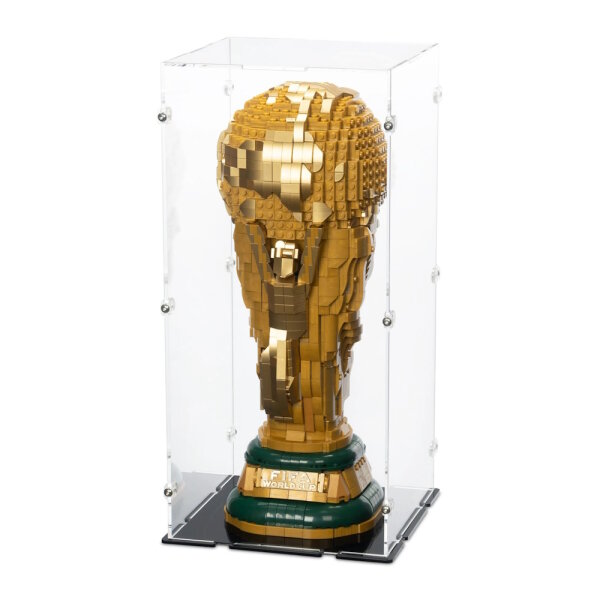 Display in acrilico per LEGO&reg; 43020 Trofeo ufficiale Coppa del Mondo FIFA (con fondo nero)