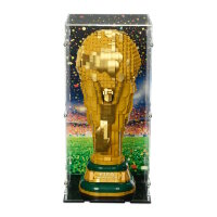 Acryl-Display f&uuml;r LEGO&reg; 43020 Offizieller Pokal der FIFA Fussball-Weltmeisterschaft  (Mit Hintergrundbild & schwarzem Boden)