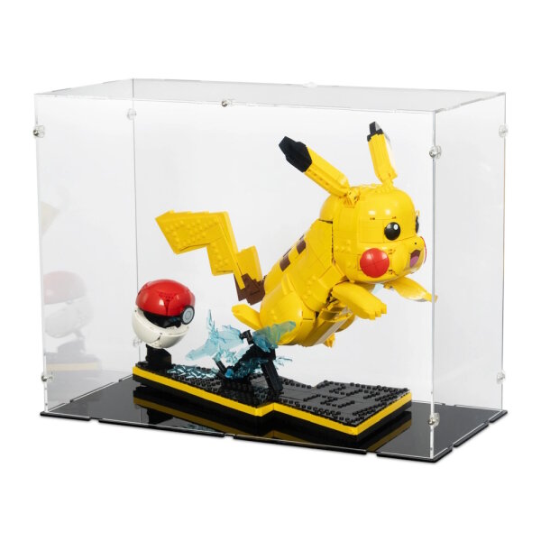 Acryl-Display f&uuml;r LEGO&reg; 72152 Pok&eacute;mon Pikachu und Pok&eacute;ball (Mit schwarzem Boden)