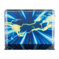 Acryl-Display f&uuml;r LEGO&reg; 72152 Pok&eacute;mon Pikachu und Pok&eacute;ball  (Mit Hintergrundbild & schwarzem Boden)