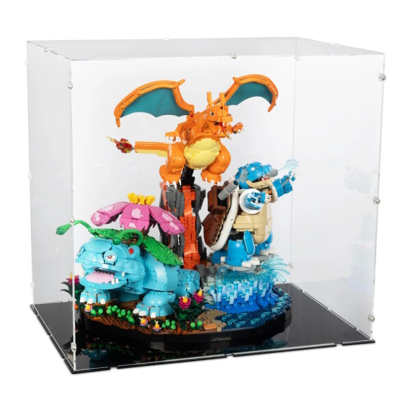 Acrylic display for LEGO&reg; 72153 Pok&eacute;mon Venusaur, Charizard and Blastoise (With black floor)
