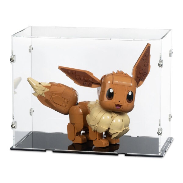 Pr&eacute;sentoir en acrylique pour LEGO&reg; 72152 Pok&eacute;mon &Eacute;voli (avec fond noir)