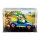 Display acrilico per LEGO&reg; 72050 Mario Kart Luigi e Mach 8  (con immagine di sfondo e base nera)