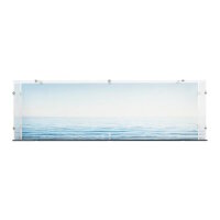 Display acrilico per LEGO&reg; 40955 Nave Portacontainer Maersk Dual-Fuel (con immagine di sfondo e base nera)