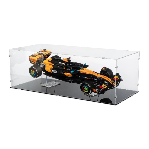 Acrylic display XL for LEGO&reg; 42228 McLaren MCL39 F1 Car (With black base & 2 acrylic stands)