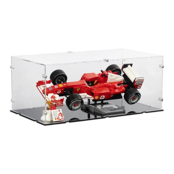 Acrylic display for LEGO&reg; 11375 Ferrari F2004 & Michael Schumacher (With black floor)