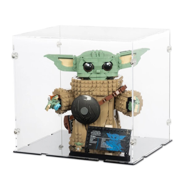 Pr&eacute;sentoir en acrylique pour LEGO&reg; 75446 Star Wars - Grogu, apprenti du Mandalorien (avec fond noir)