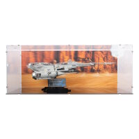 Acryl-Display f&uuml;r LEGO&reg; 75442 Star Wars - N-1 Starfighter des Mandalorianers Mit Hintergrundbild & schwarzem Boden)