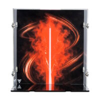 Pr&eacute;sentoir en acrylique pour LEGO&reg; 75439 Star Wars - Le buste de Dark Vador (avec image darri&egrave;re-plan et base noire)