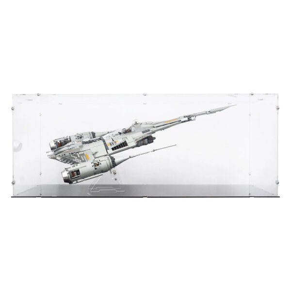 Acrylic display & 2in1 Stand for LEGO&reg; 75442 Star Wars - Mandalorians N-1 Starfighter (black floor)