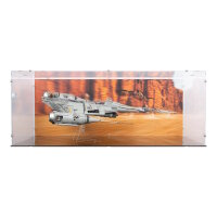 Acrylic display & 2in1 Stand for LEGO&reg; 75442 Star Wars - Mandalorians N-1 Starfighter (background image & black base)