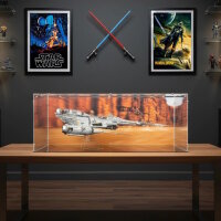 Acrylic display & 2in1 Stand for LEGO&reg; 75442 Star Wars - Mandalorians N-1 Starfighter (background image & black base)