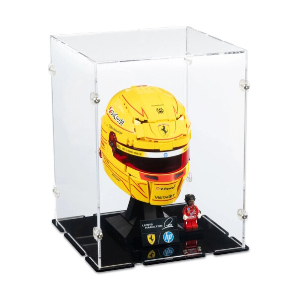 Acrylic display for LEGO&reg; 43022 Scuderia Ferrari HP Lewis Hamilton Helmet (With black floor)