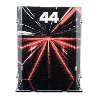 Acryl-Display f&uuml;r LEGO&reg; 43022 Scuderia Ferrari HP Lewis Hamilton Helm (Mit Hintergrundbild & schwarzem Boden)