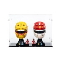Acrylic display for 2 x LEGO&reg; F1 helmets (with black base)