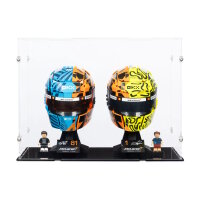 Acrylic display for 2 x LEGO&reg; F1 helmets (with black base)