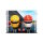 Acrylic display for 2 x LEGO&reg; F1 helmets (With background image & black base)