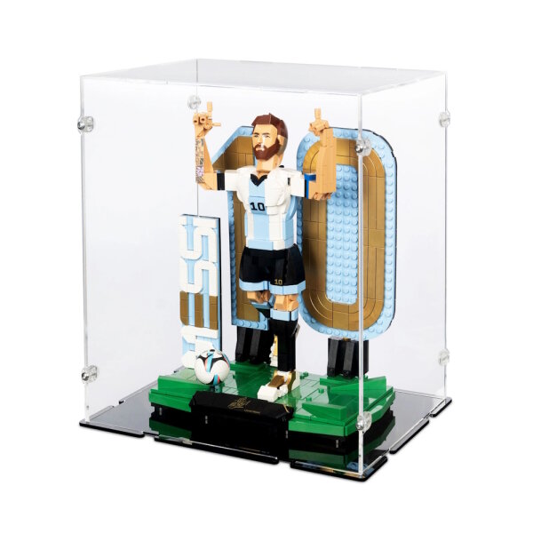 Display in acrilico per 43015 Lionel Messi &ndash; Leggenda del calcio (con fondo nero)