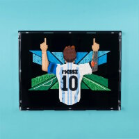 Display da parete in acrilico per LEGO&reg; 43018 Lionel Messi &ndash; Celebrazione (con sfondo nero)