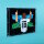 Display da parete in acrilico per LEGO&reg; 43018 Lionel Messi &ndash; Celebrazione (con sfondo nero)