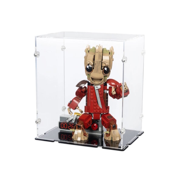 Acrylic display for LEGO&reg; 76341 Ravager Jumpsuit Groot (With black floor)