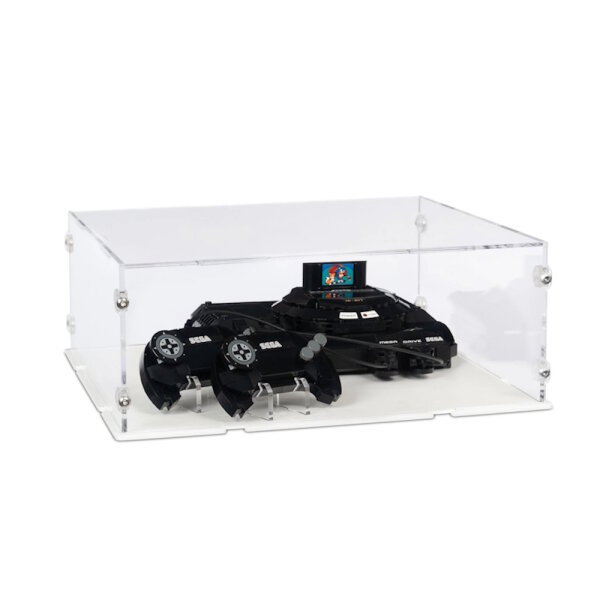 Pr&eacute;sentoir en acrylique pour LEGO&reg; 40926 SEGA Genesis Console (avec fond blanc)