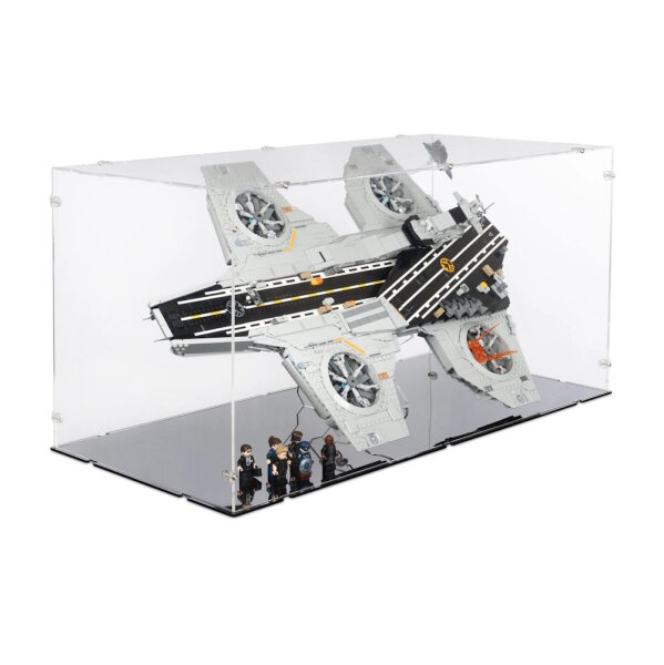 Pr&eacute;sentoir & Support 2en1 en acrylique pour  LEGO&reg; 76354 L&rsquo;h&eacute;liporteur du SHIELD (avec fond noir)