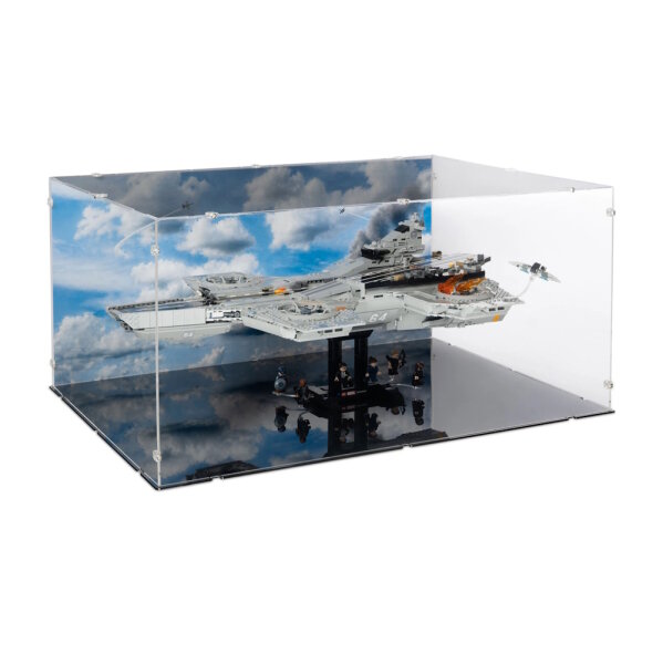 Acryl-Display XL f&uuml;r LEGO&reg; 76354 S.H.I.E.L.D.-Helicarrier (Mit Hintergrundbild & schwarzem Boden)