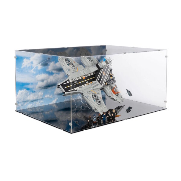Acryl-Display XL & 2in1 St&auml;nder f&uuml;r LEGO&reg; 76354 S.H.I.E.L.D.-Helicarrier (Mit Hintergrundbild & schwarzem Boden)