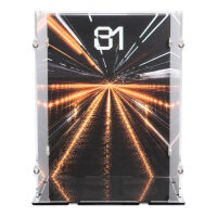 Acrylic display for LEGO&reg; 43017 McLaren Mastercard F1 Team Oscar Piastri Helmet (With background image & black base)