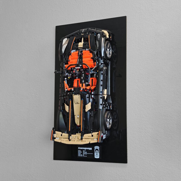 Acrylic Wall Mount for LEGO&reg; 42232 Koenigsegg Sadairs Spear Megacar (With black floor)