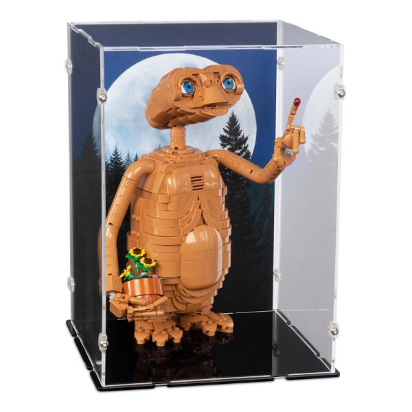 Acryl-Display f&uuml;r LEGO&reg; 21370 E.T. the Extra-Terrestrial (Mit Hintergrundbild & schwarzem Boden)
