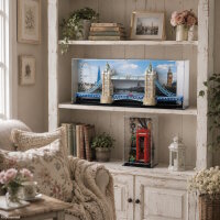 Pr&eacute;sentoir en acrylique pour LEGO&reg; 21067 Tower Bridge (avec fond noir)