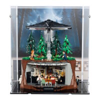 Pr&eacute;sentoir en acrylique pour LEGO&reg; 21369 The X-Files (Avec image de fond et base noire)