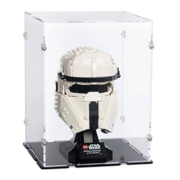 Acryl-Display f&uuml;r LEGO&reg; 75458 Star Wars - Helm eines AT-RT-Piloten des Restimeperiums (Mit schwarzem Boden)